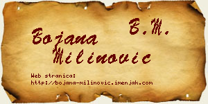 Bojana Milinović vizit kartica